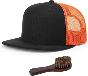 Richardson 511 Wool Blend Flatbill Trucker Cap Bundle with THP Hat & Clothing Brush