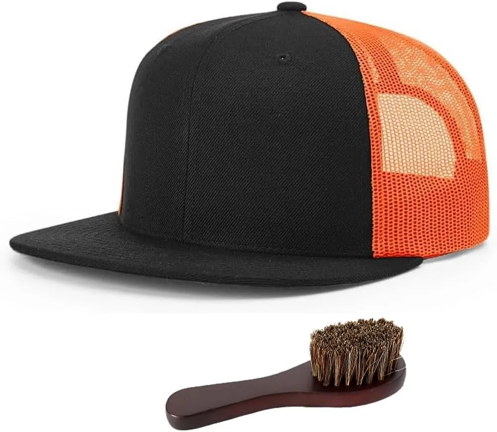 Richardson 511 Wool Blend Flatbill Trucker Cap Bundle with THP Hat & Clothing Brush