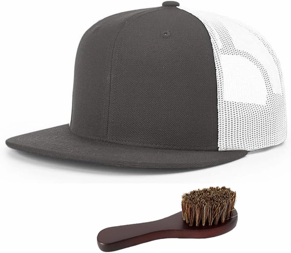 Richardson 511 Wool Blend Flatbill Trucker Cap Bundle with THP Hat & Clothing Brush