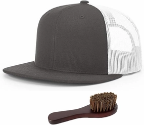 Richardson 511 Wool Blend Flatbill Trucker Cap Bundle with THP Hat & Clothing Brush