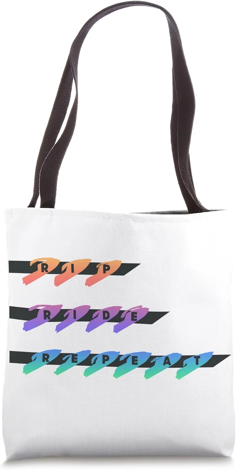 Rip Ride Repeat standup personal watercraft retro style Tote Bag
