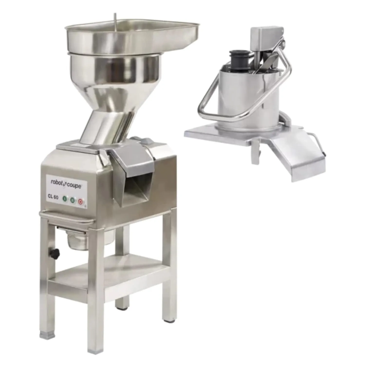 Robot Coupe CL60E2HEAD Single-Speed Commercial Food Processor with Side Discharge, Stainless Steel