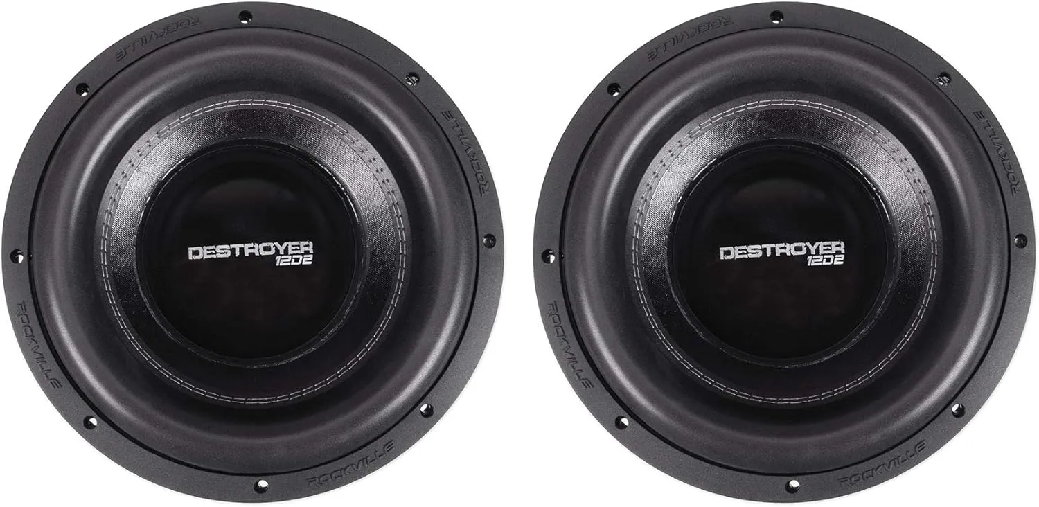 Rockville 2 Destroyer 12D2 12" Competition Car Audio Subwoofers USA Voice Coils