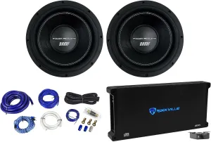 Rockville (2) Power Acoustik BAMF-122 12" 3500w DVC Car Subwoofers Mono Amplifier Amp Kit