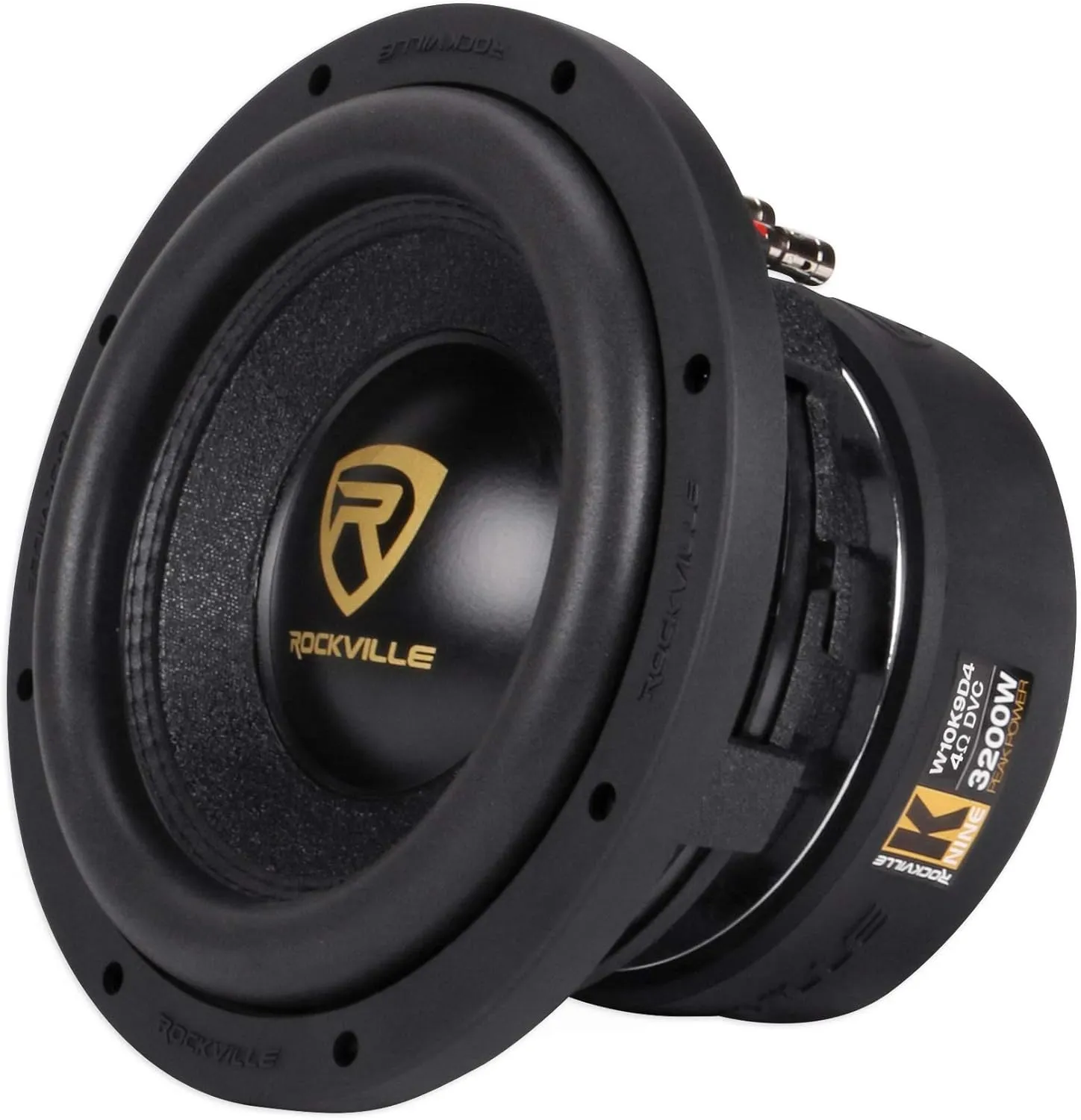 Rockville W10K9D4 10" 3200w Peak Car Audio Subwoofer Dual 4-Ohm Sub 800w RMS CEA Rated