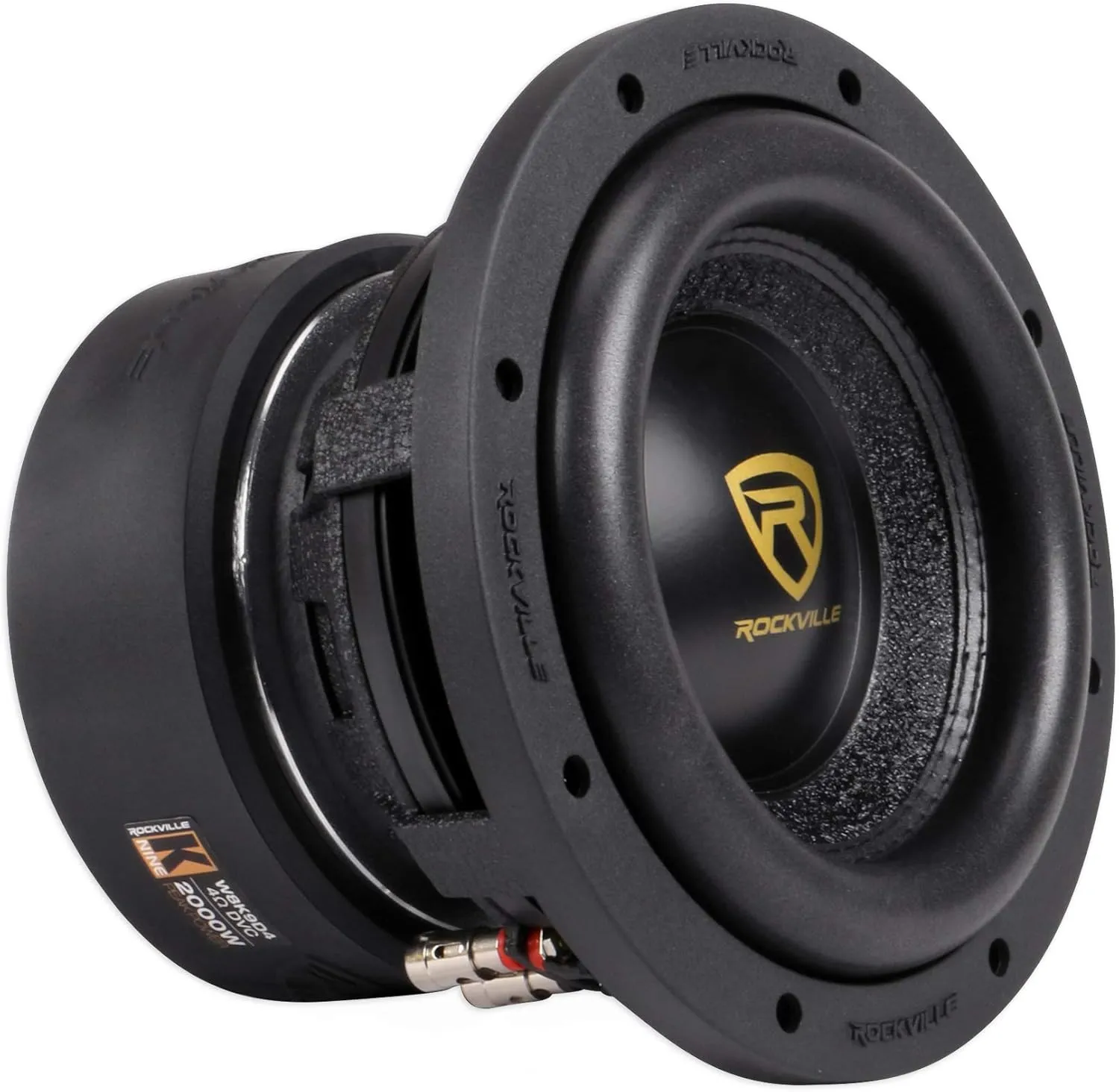Rockville W8K9D4 8" Inch 2000w Peak Car Audio Subwoofer Dual 4-Ohm Sub 500w RMS CEA Rated, Black