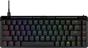 ROG Falchion Ace HFX 65% gaming keyboard with ROG HFX magnetic switches, rapid trigger toggle, 8000 Hz polling rate, three-layer dampening foam, silicone gasket mount, touch panel and protective cover