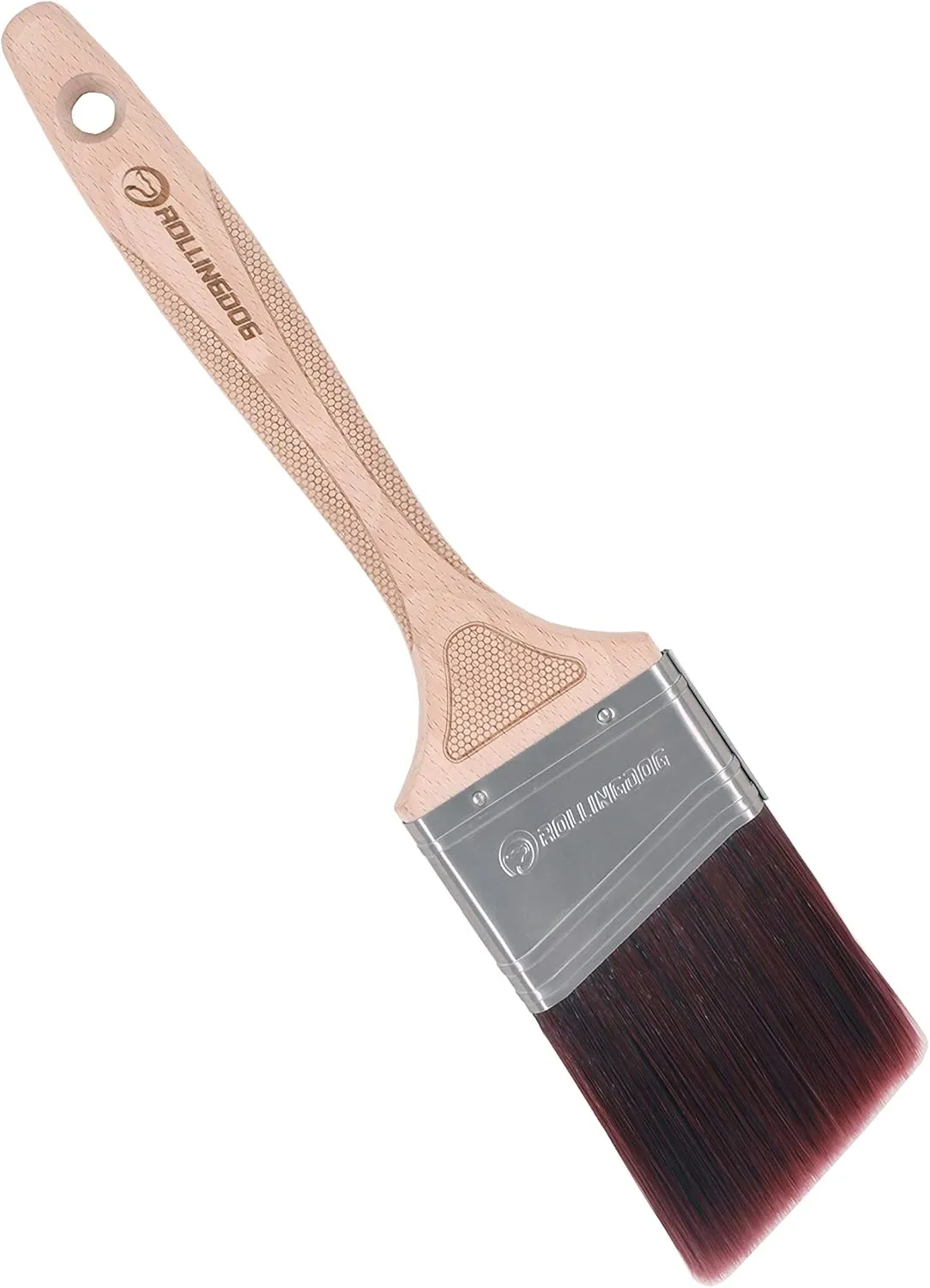 ROLLINGDOG Angled Paint Brushes for Wall - 2.5 Inch Trim Cutting in Paint Brush for Precise Detail Trimming and Touch Ups (Pack of 2)