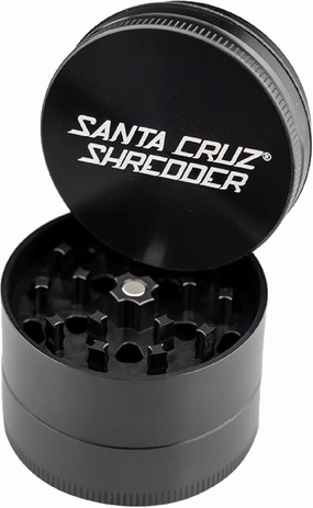 Santa Cruz Shredder Herb Grinder 3 Piece Medium 2 1/8" Superior Grip and Aluminium (Black)