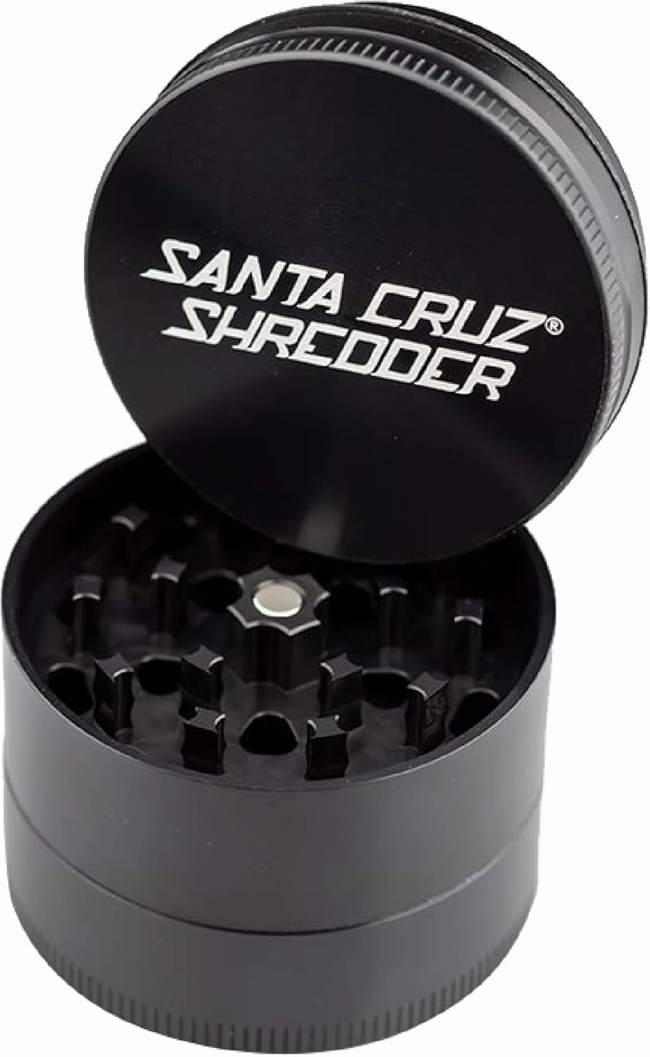Santa Cruz Shredder Herb Grinder 3 Piece Medium 2 1/8" Superior Grip and Aluminium (Black)