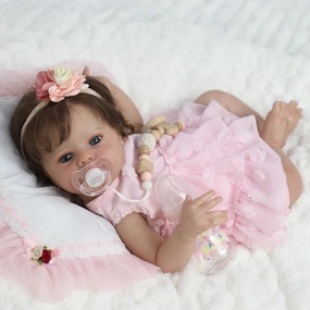 SCOM Lifelike Reborn Baby Dolls - 20 Inch Realistic-Newborn Baby Doll Girl Real Life Baby Dolls with Soft Weighted Body, Poseable Real Baby Reborn Gift Toy for 3  Years Old Kids
