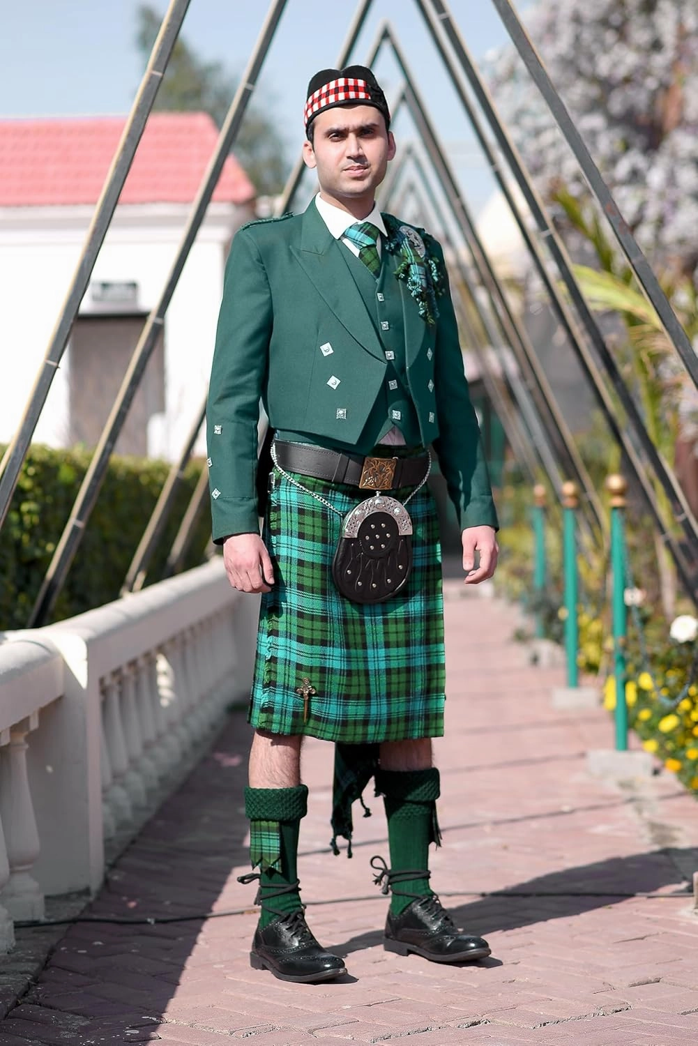 Scottish Men's 8 Yard Tartan Kilt, Highland Wedding Kilt