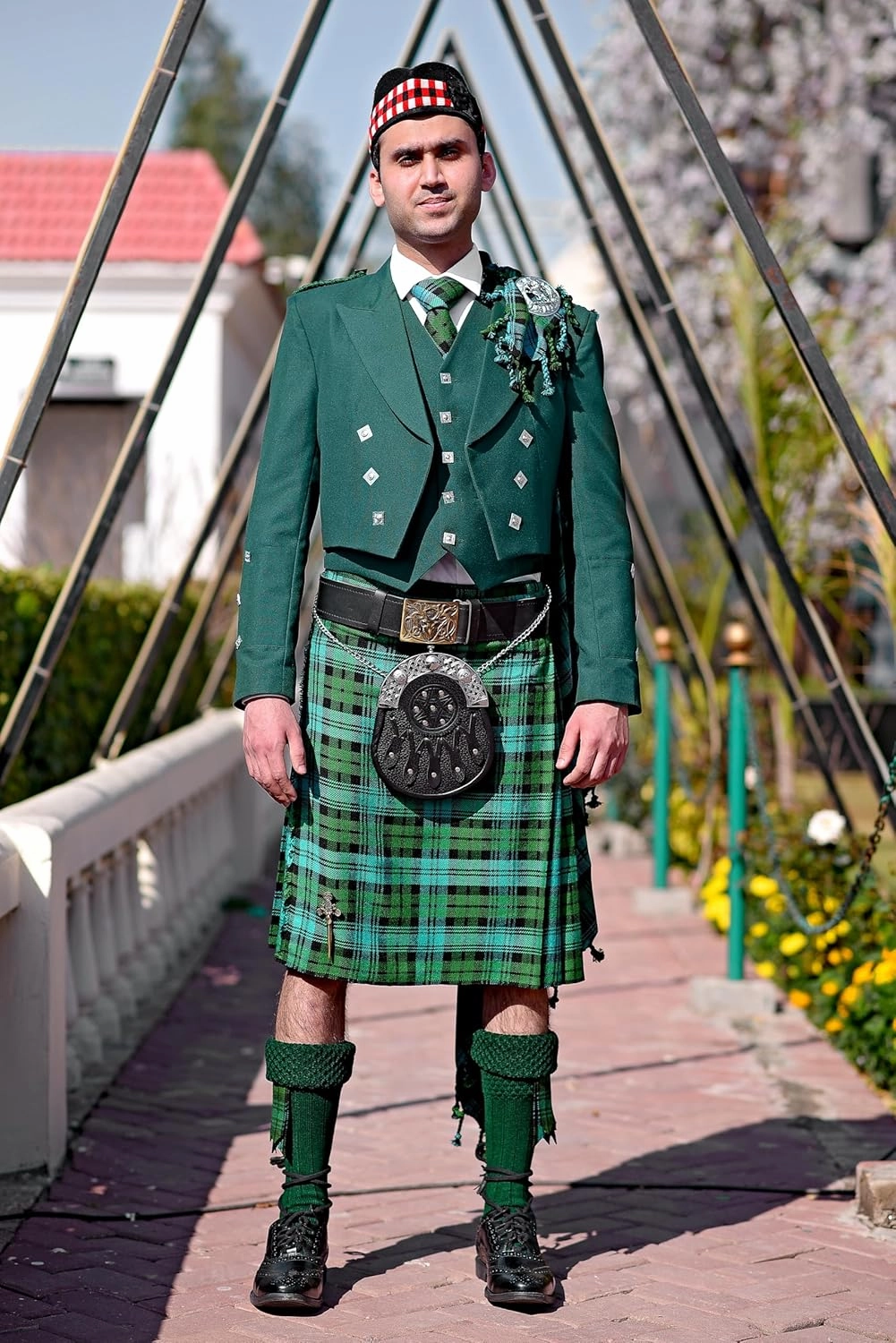 Scottish Men's 8 Yard Tartan Kilt, Highland Wedding Kilt