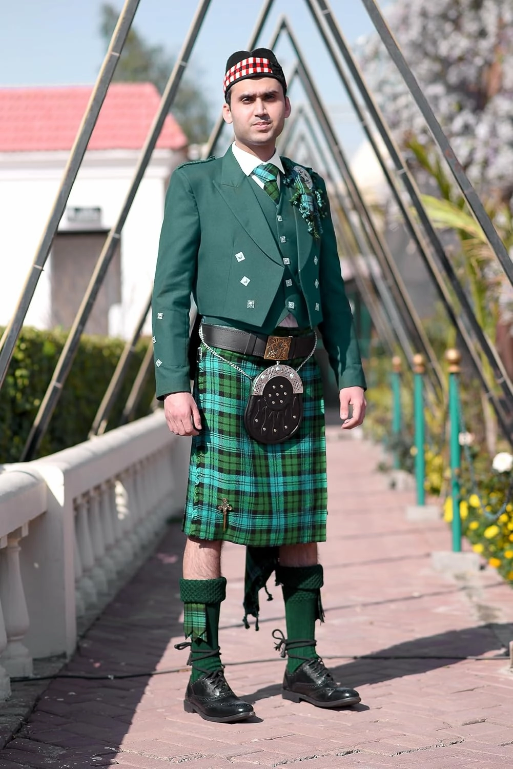 Scottish Men's 8 Yard Tartan Kilt, Highland Wedding Kilt