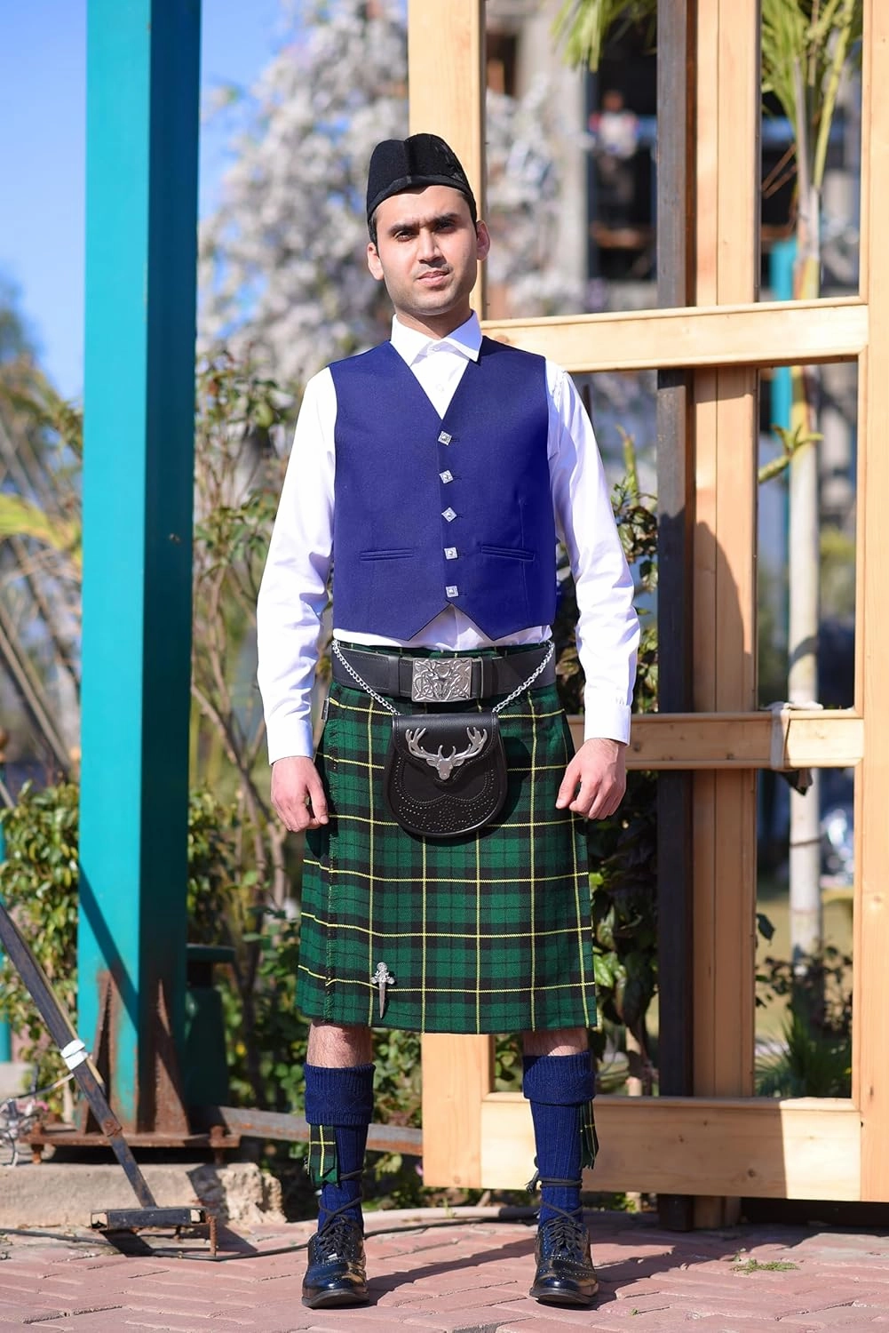 Scottish Men's 8 Yard Tartan Kilt, Highland Wedding Kilt