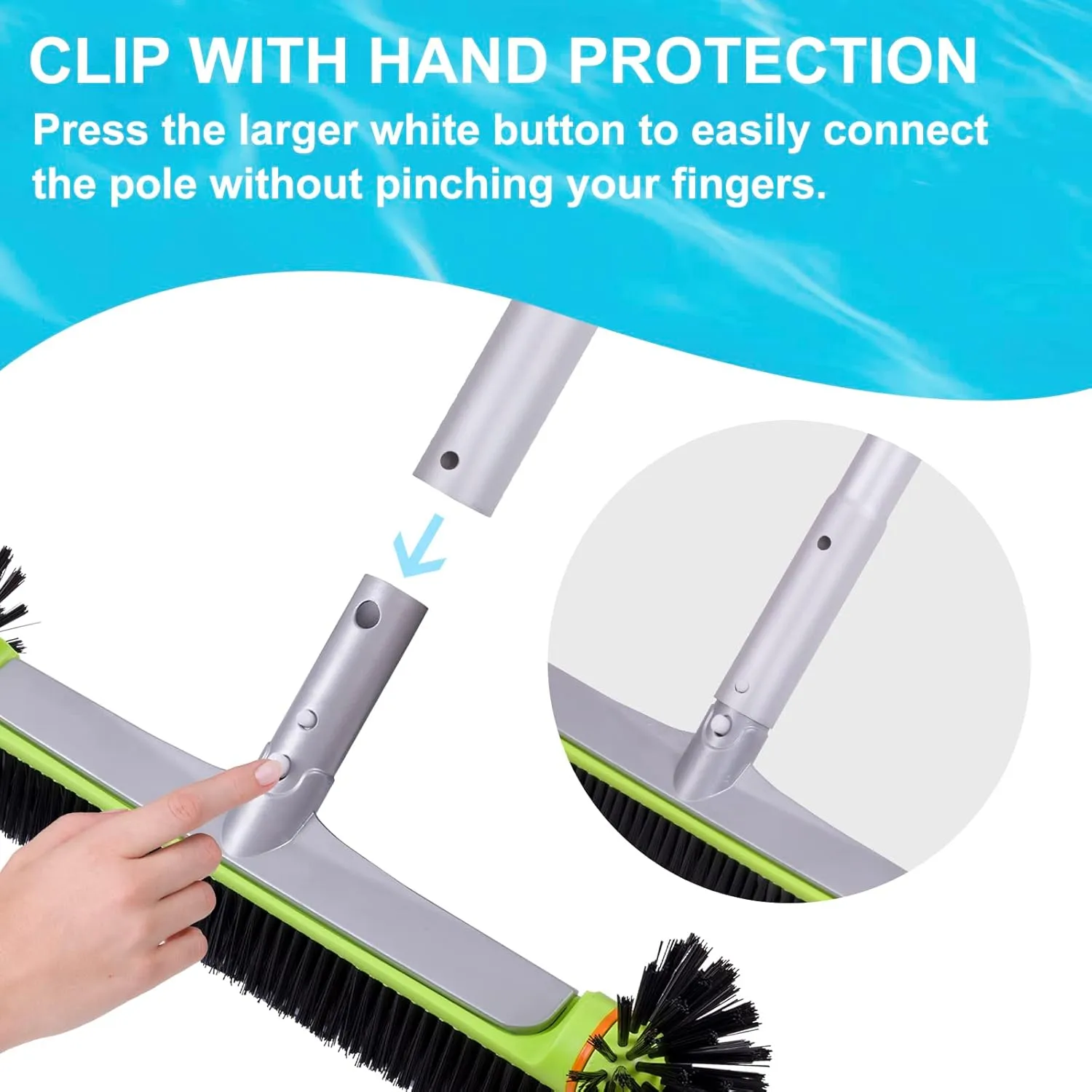 Sepetrel Pool Brush Head for Cleaning Walls,Heavy Duty Inground/Above Ground Swimming Pool Round Scrub Brushes with Premium Strong Bristle & Reinforced Aluminium Back