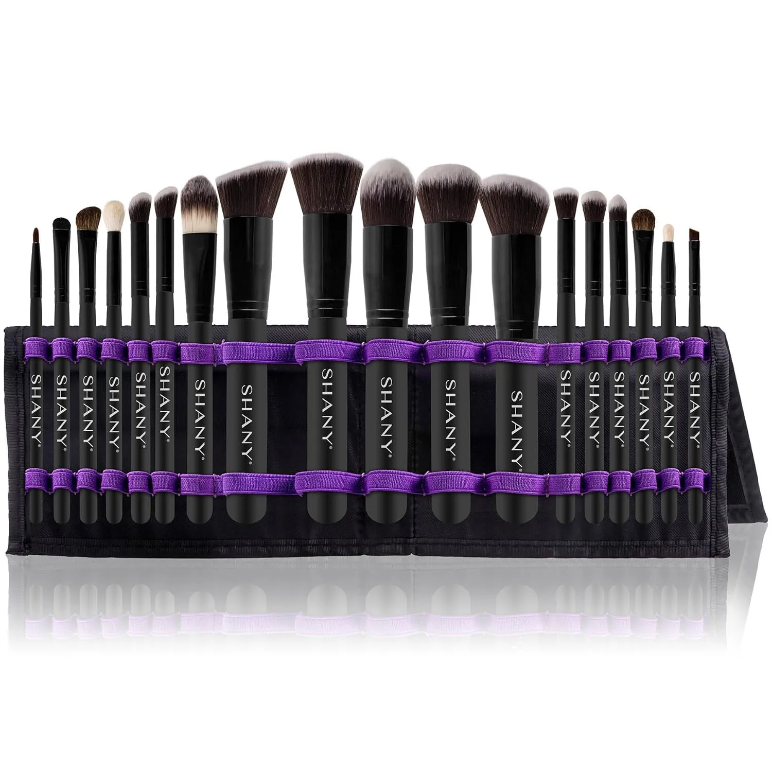 SHANY Makeup Brushes Artisan Easel Elite Cosmetics Make up Brush Set, Complete Kabuki Makeup Brush Set with Standing Convertible Makeup Brush Holder Storage - 18 pcs