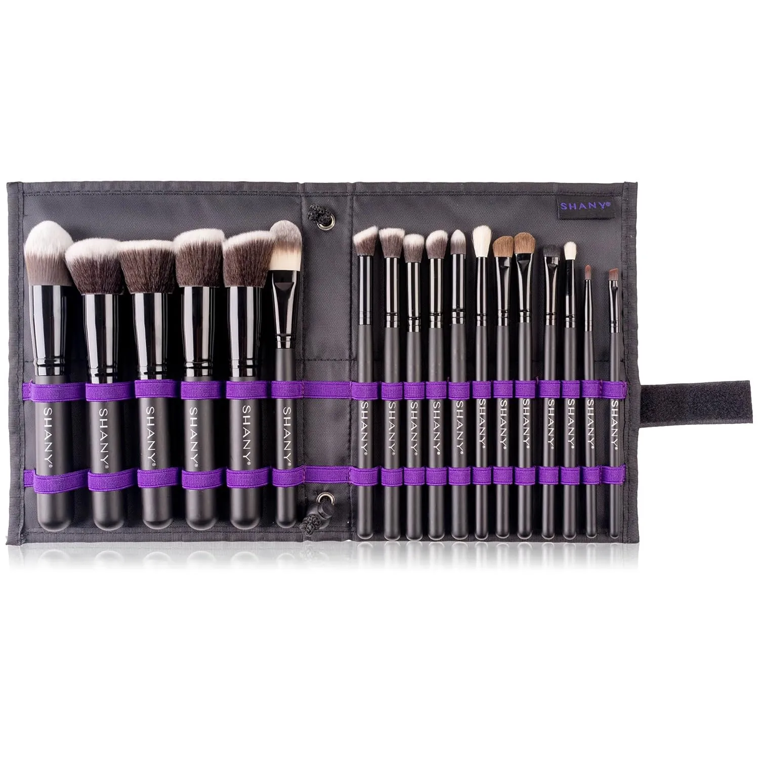 SHANY Makeup Brushes Artisan Easel Elite Cosmetics Make up Brush Set, Complete Kabuki Makeup Brush Set with Standing Convertible Makeup Brush Holder Storage - 18 pcs