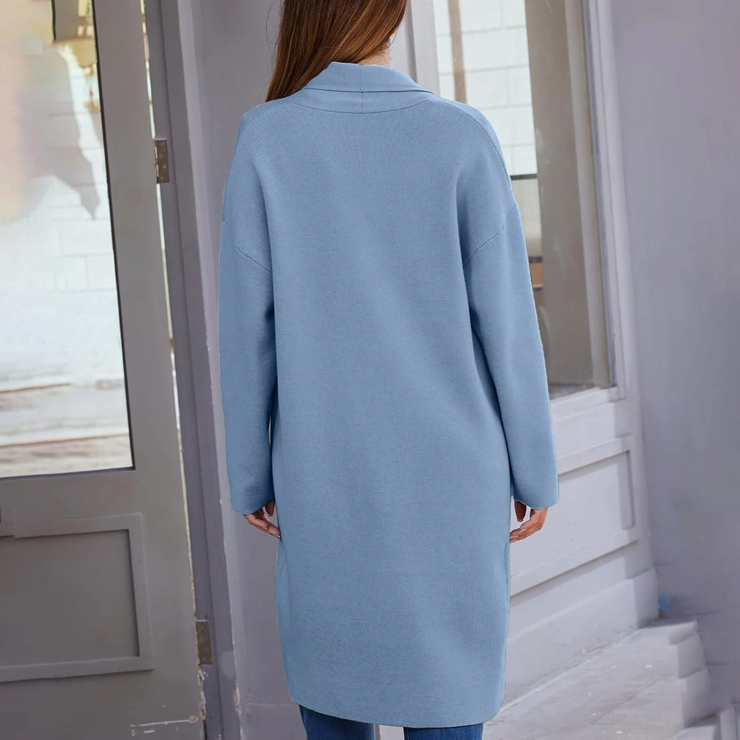 SHAOBGE Cardigan for Women Women's Autumn and Winter Solid Color Fashionable Thin Lapel Long Woolen Fall Outfits
