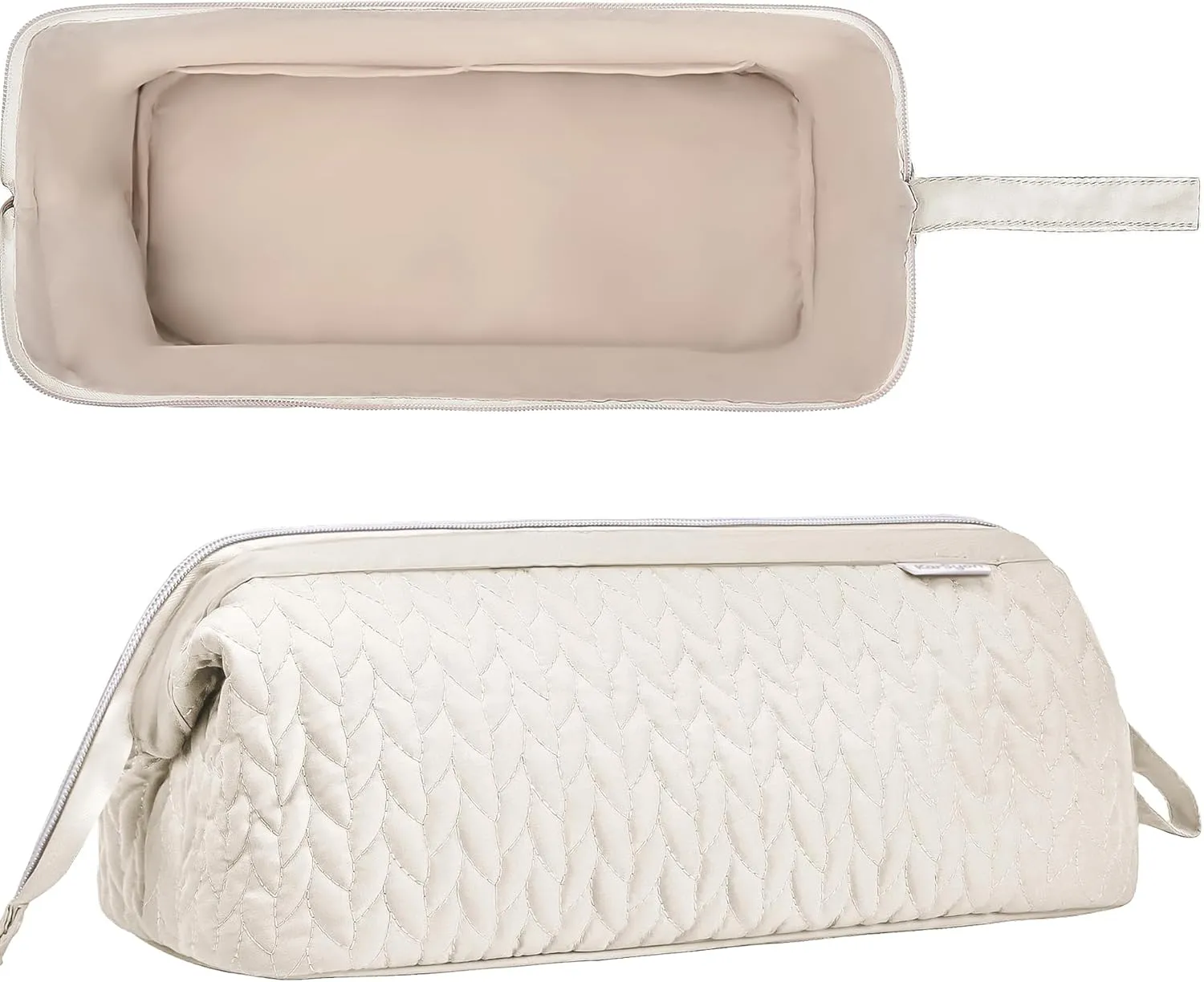 Shark Flex Style Case for Dyson Airwrap Hair Dryer Brush Revlon Hair Tools Travel Bag Carrying Case Flat Curling Iron Organizer (Beige)