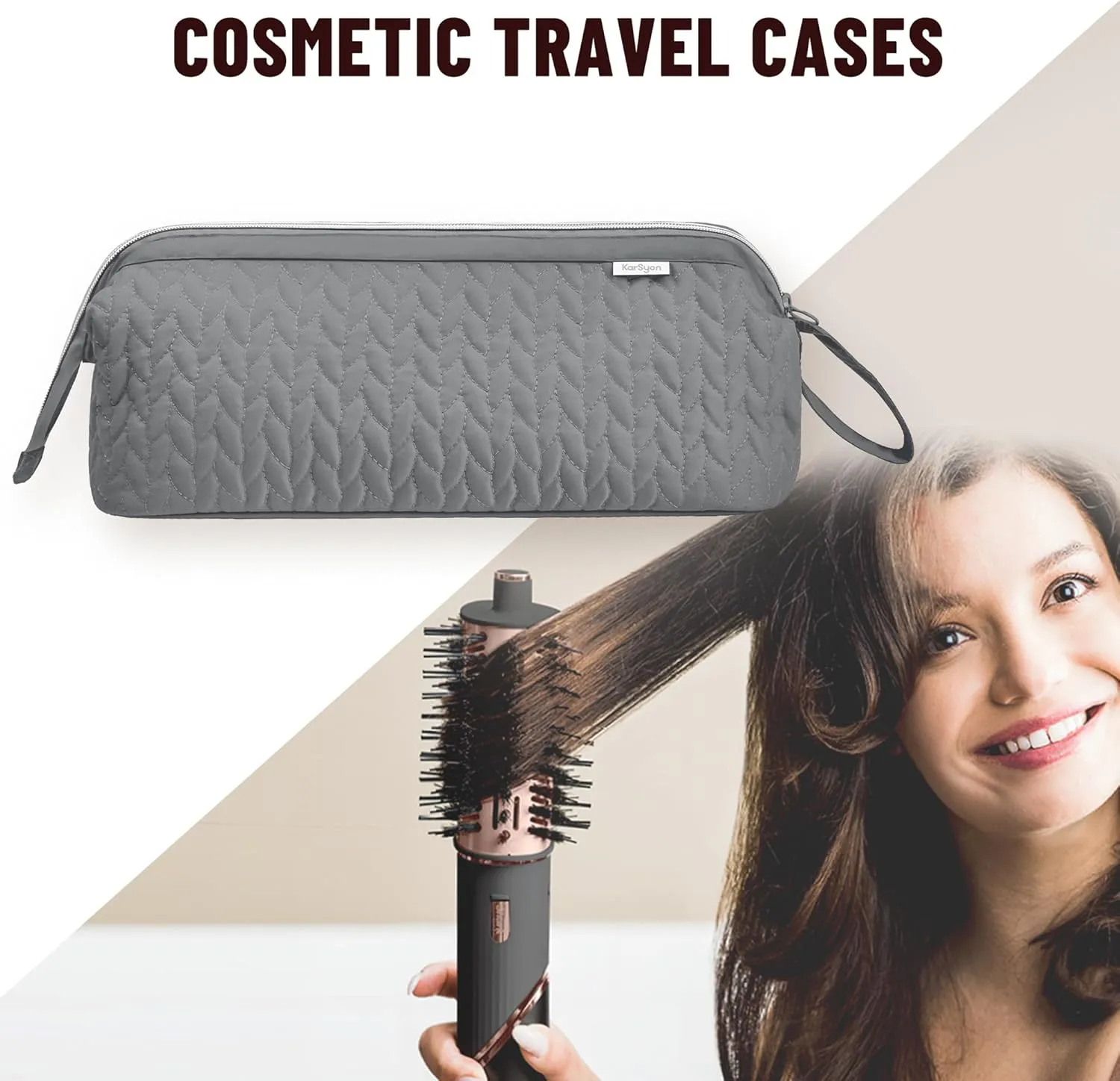 Shark Flex Style Case for Dyson Airwrap Hair Dryer Brush Revlon Hair Tools Travel Bag Carrying Case Flat Curling Iron Organizer (Grey)