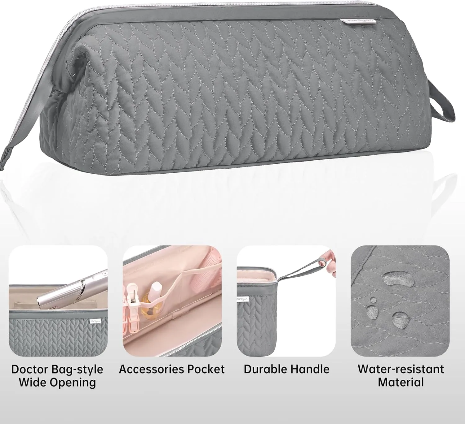 Shark Flex Style Case for Dyson Airwrap Hair Dryer Brush Revlon Hair Tools Travel Bag Carrying Case Flat Curling Iron Organizer (Grey)