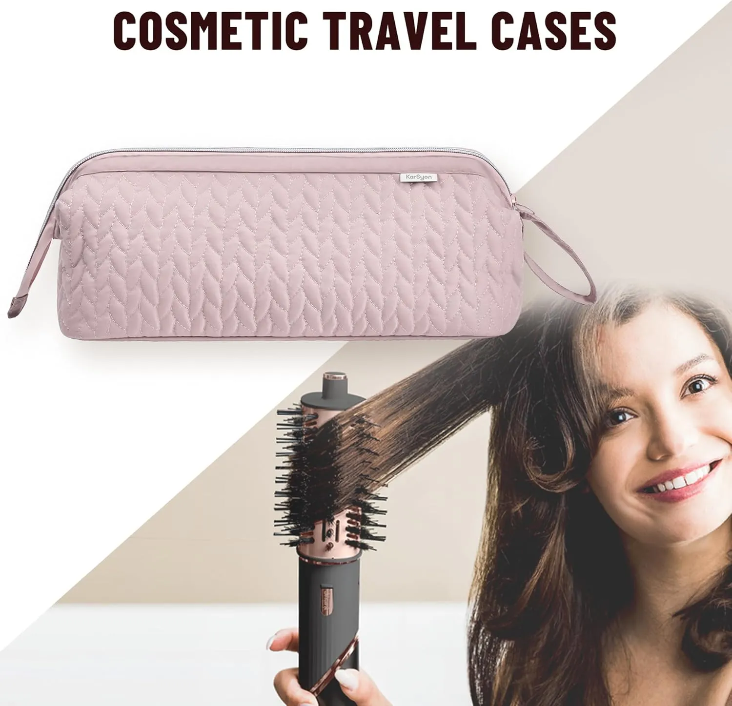 Shark Flex Style Case for Dyson Airwrap Hair Dryer Brush Revlon Hair Tools Travel Bag Carrying Case Flat Curling Iron Organizer (Pink)