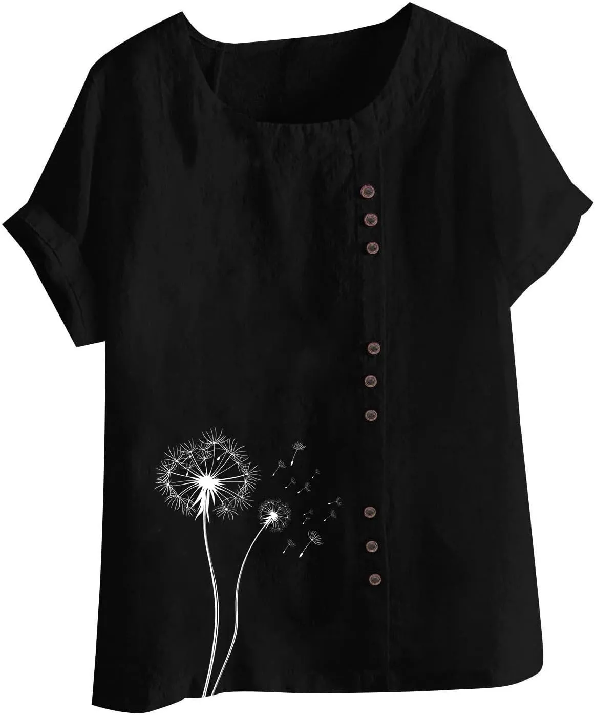 Short Sleeve Shirts for Women Fashion Print Loose Fitted Tops Casual Crew Neck Lightweight Summer Boho T-Shirts