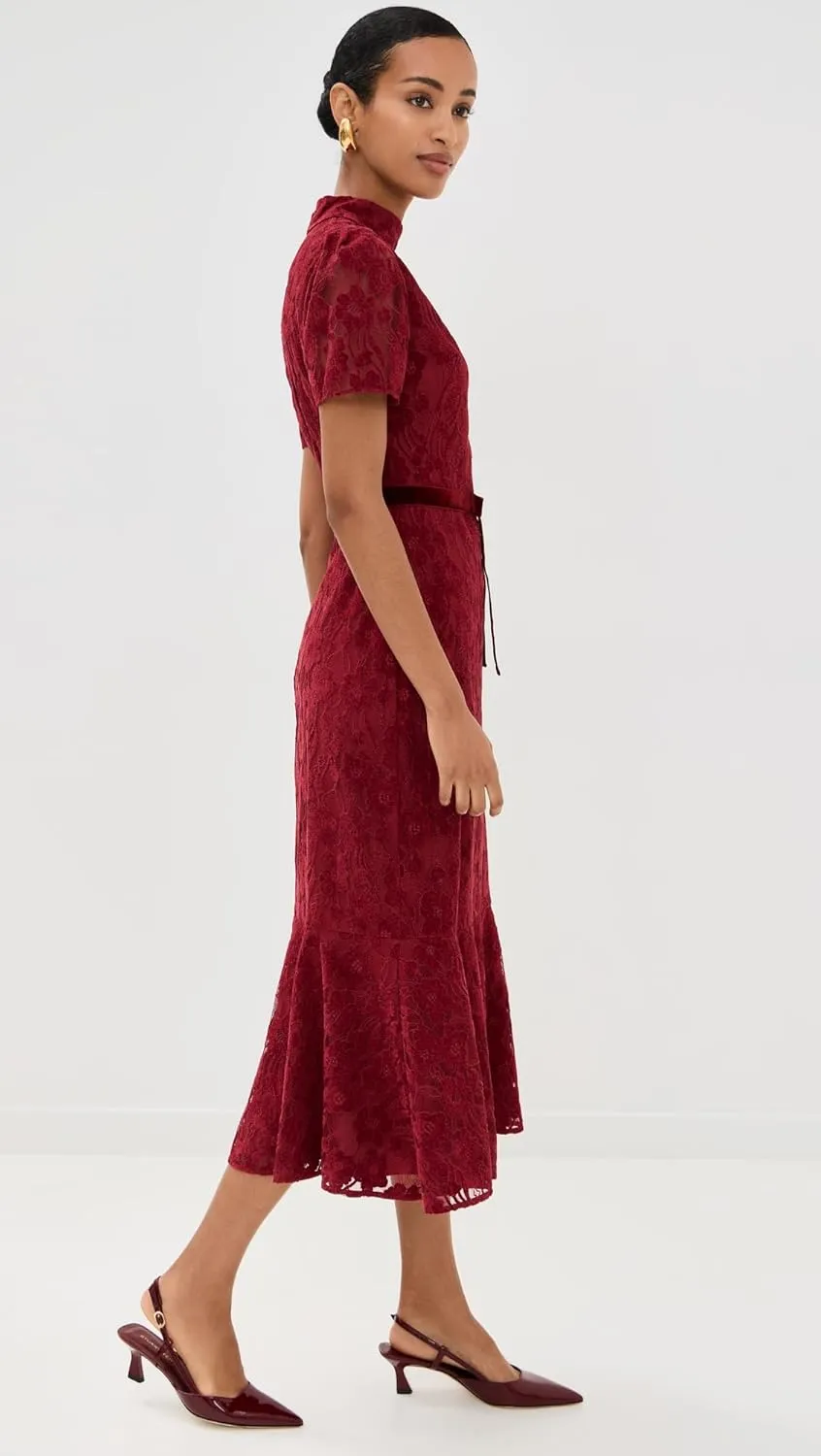 Shoshanna Women's Scarlett Velvet Lace Pierre Dress