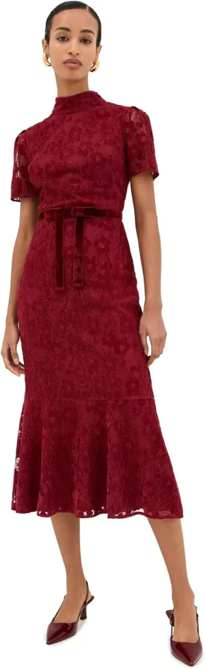 Shoshanna Women's Scarlett Velvet Lace Pierre Dress