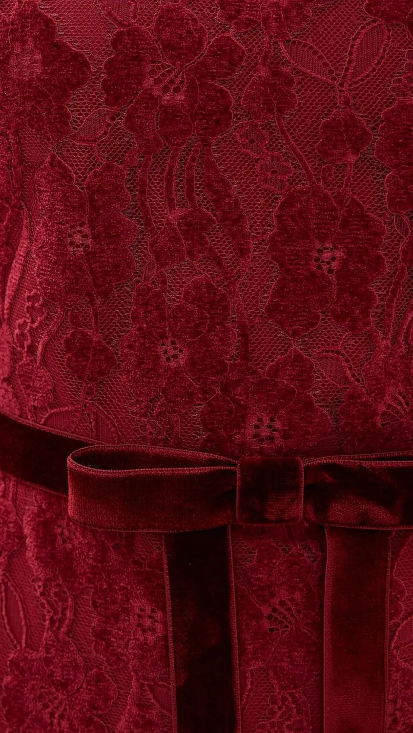 Shoshanna Women's Scarlett Velvet Lace Pierre Dress