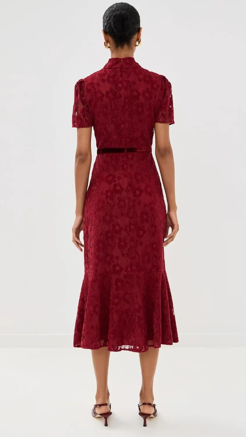 Shoshanna Women's Scarlett Velvet Lace Pierre Dress