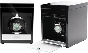 Single Watch Winder, Rotator Automatic Watch Shaker Mechanical Watch Storage Box Winding Device Watch Box Rotary Watch Device with LED Lights