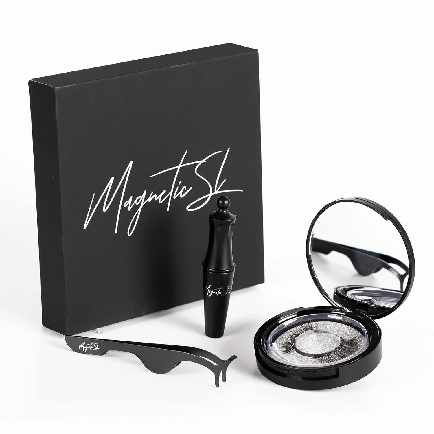 SL Magnetic Eyelashes, Magnetic Eyeliner and Eyelashes, Reusable Natural Look False Eyelashes Kit KS02 DM937