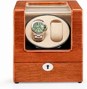 Solid Wood Automatic Watch Winder Storage Box for 2 0/2 3 Watches Watch Winder Display Box with Qiuet Motors and Flexible Watch Pillow (Rosewood beige 2 0)