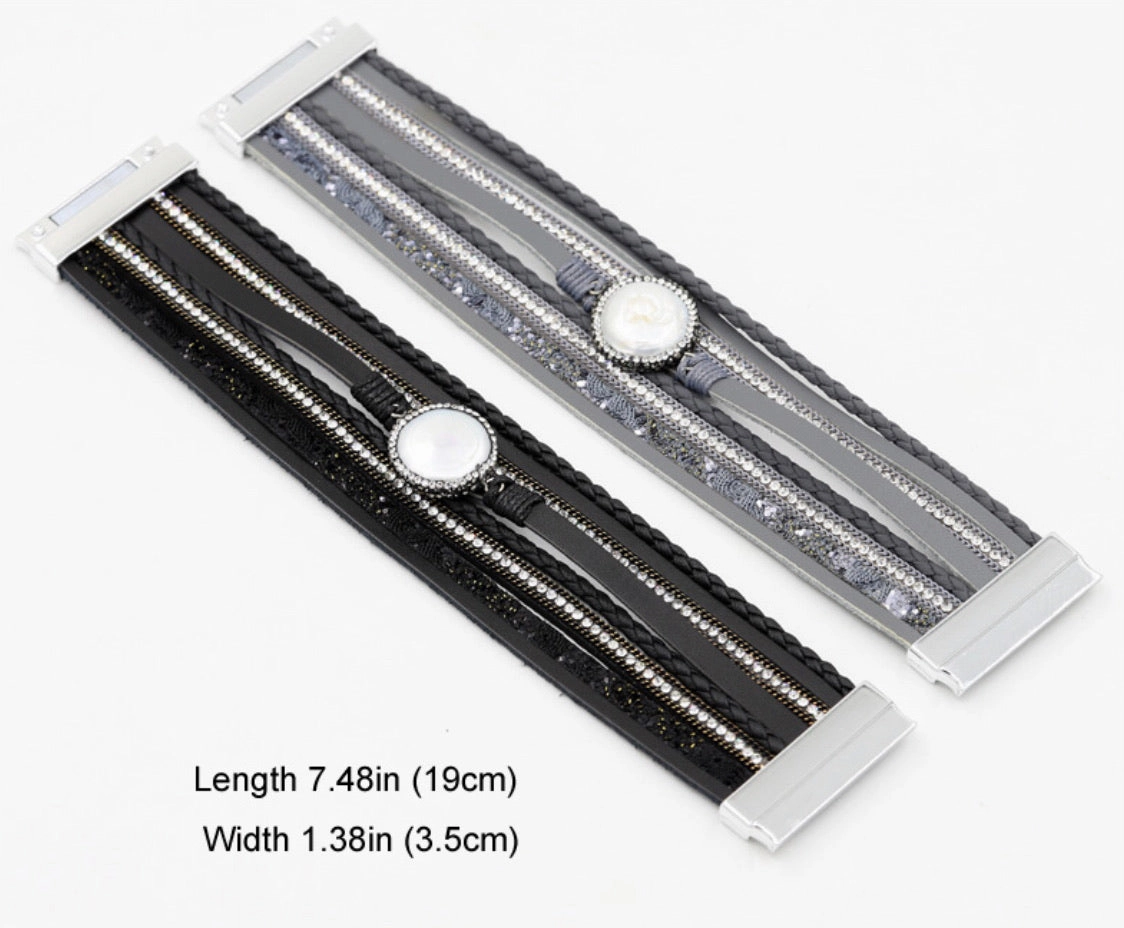 Sophia Multi-Strand Pearl Leather Bracelet
