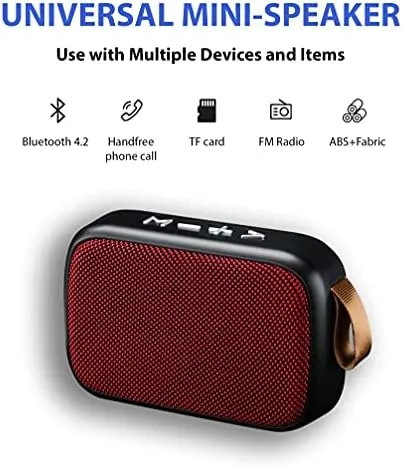 Speaker Compatible with Asus Transformer Book T90 Chi Fabric Design 3W Playtime 6H Indoor, Outdoor Travel (RED)