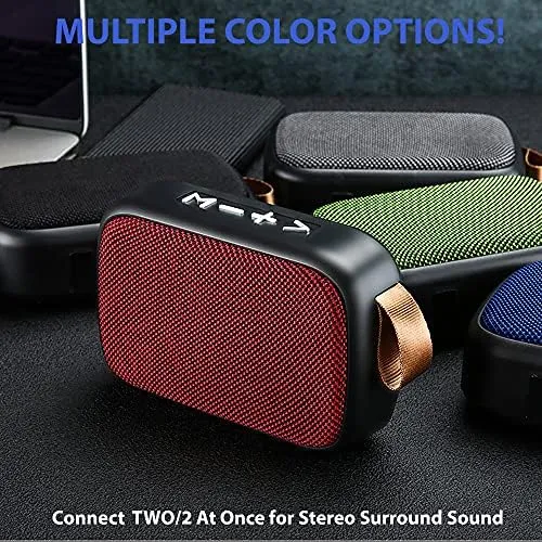 Speaker Compatible with Asus Transformer Book T90 Chi Fabric Design 3W Playtime 6H Indoor, Outdoor Travel (RED)