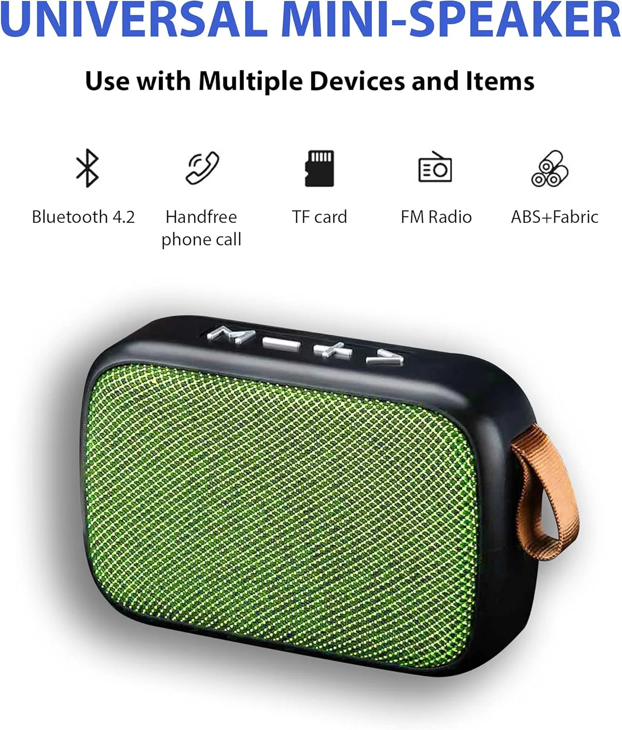 Speaker Compatible with Vertu Signature Touch Fabric Design 3W Playtime 6H Indoor, Outdoor Travel (Green)