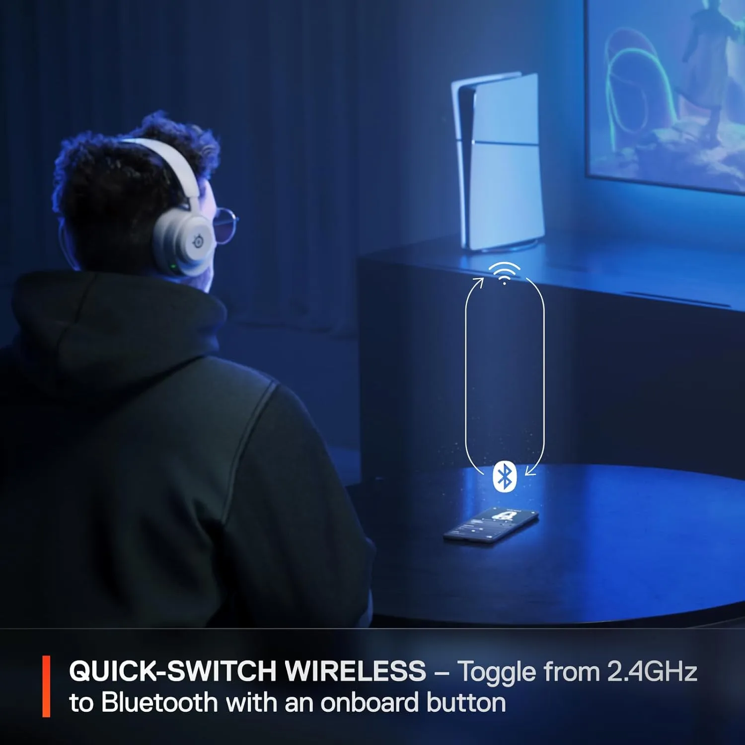 SteelSeries Arctis Nova 5P Wireless Multi-System Gaming Headset — White — Neodymium Magnetic Drivers — 100  Audio Presets — 60 HR Battery — 2.4GHz or BT — Gen2.X Mic — PS5, PS4, PC, Switch, Mobile