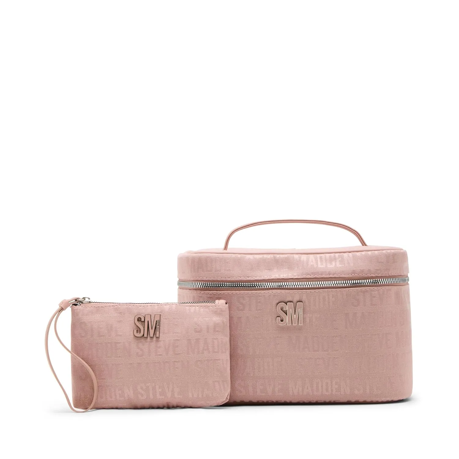 Steve Madden Women's Cosmic Cosmetic Bag Quilt with Wristlet, Blush