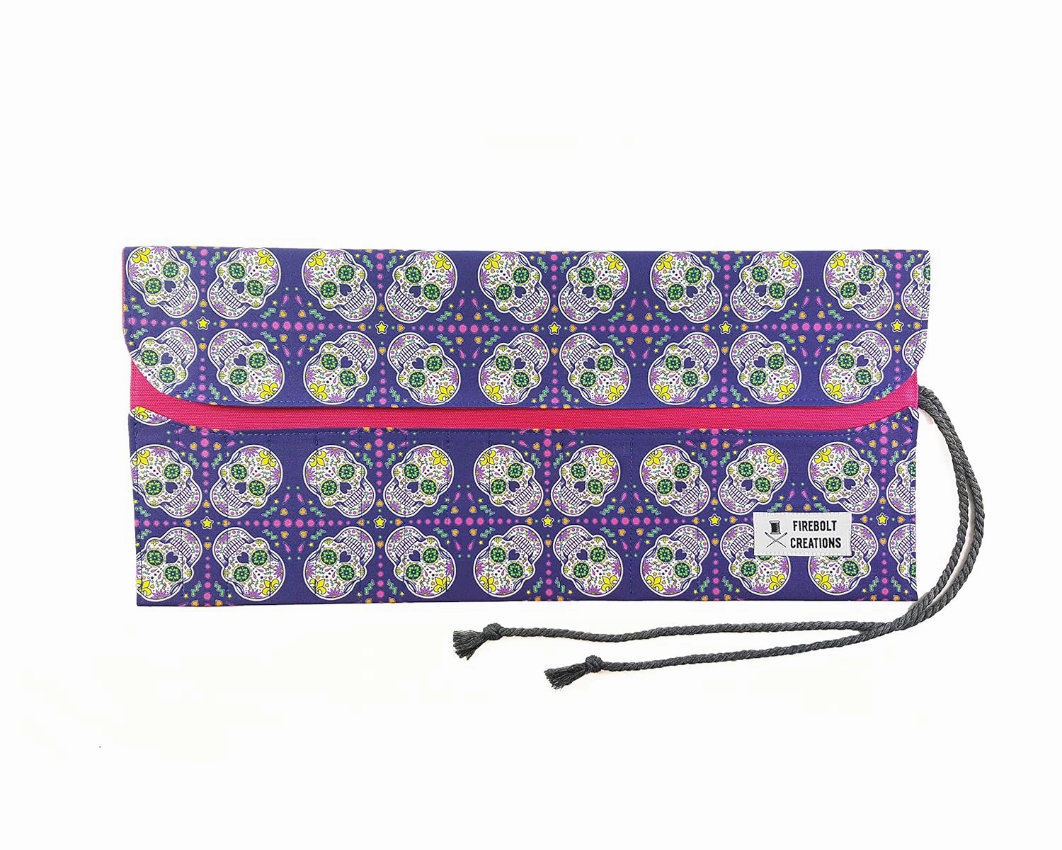 Sugar Skull Make Up Brush Holder Roll