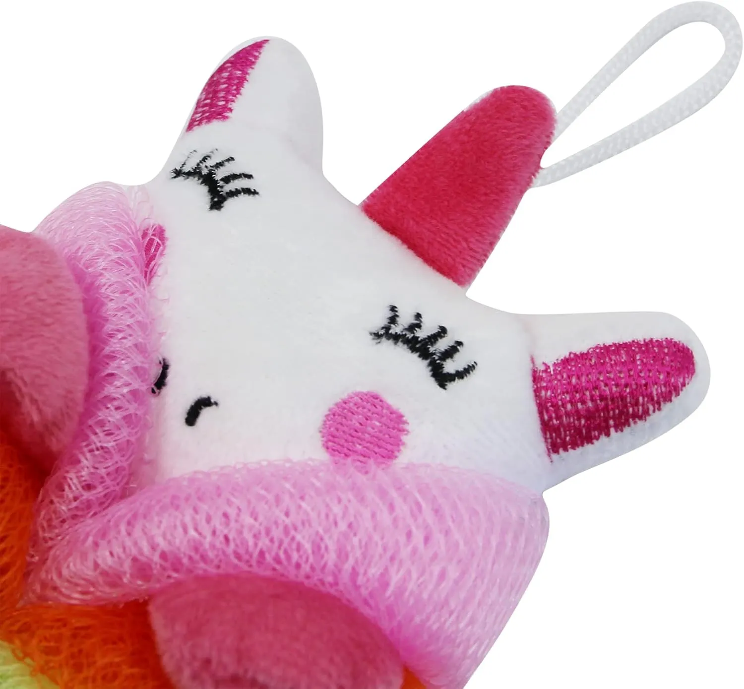 Suillty Unicorn Cartoon Animal Bath Shower Sponge Pouf Loofahs - Eco-Friendly Exfoliating Mesh Brush Mesh Bath Shower Ball Sponge - Exfoliate, Cleanse, Soothe Skin