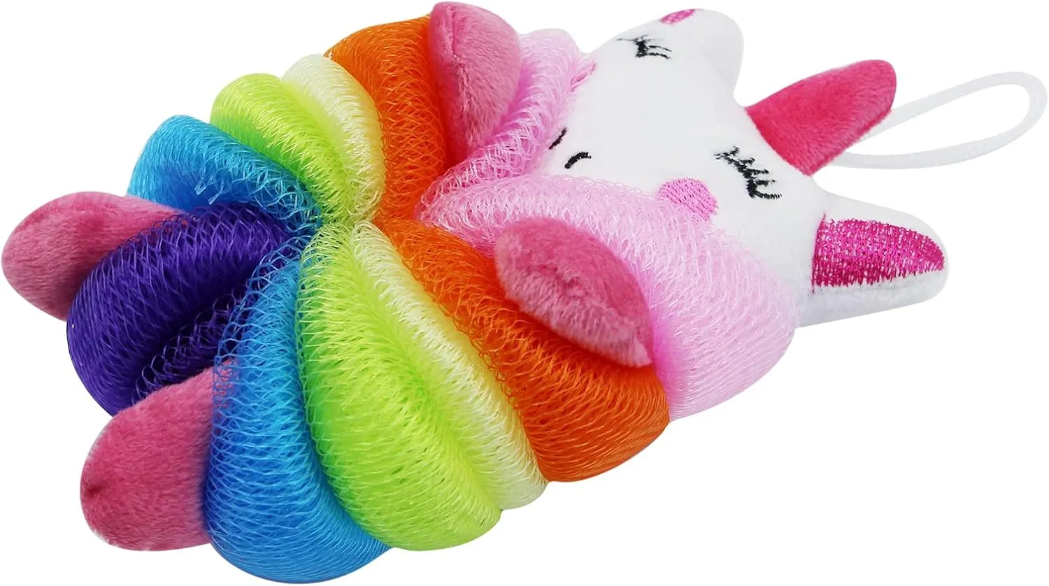 Suillty Unicorn Cartoon Animal Bath Shower Sponge Pouf Loofahs - Eco-Friendly Exfoliating Mesh Brush Mesh Bath Shower Ball Sponge - Exfoliate, Cleanse, Soothe Skin