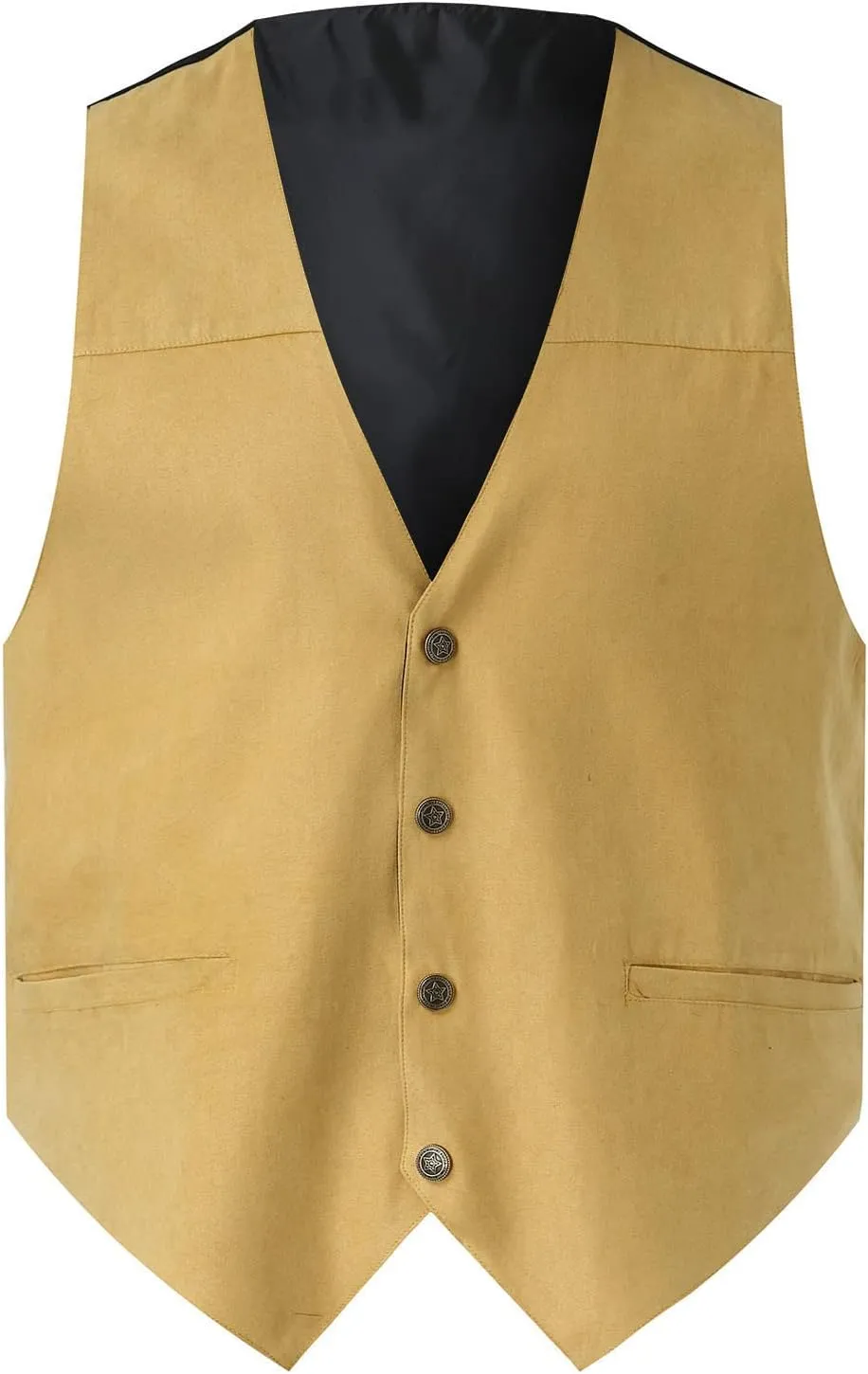 Suit Vest Leather V Neck Pocket Retro Color Vest Blouse With Button Brown Vest Linen Vest Men For Hunting Vest For