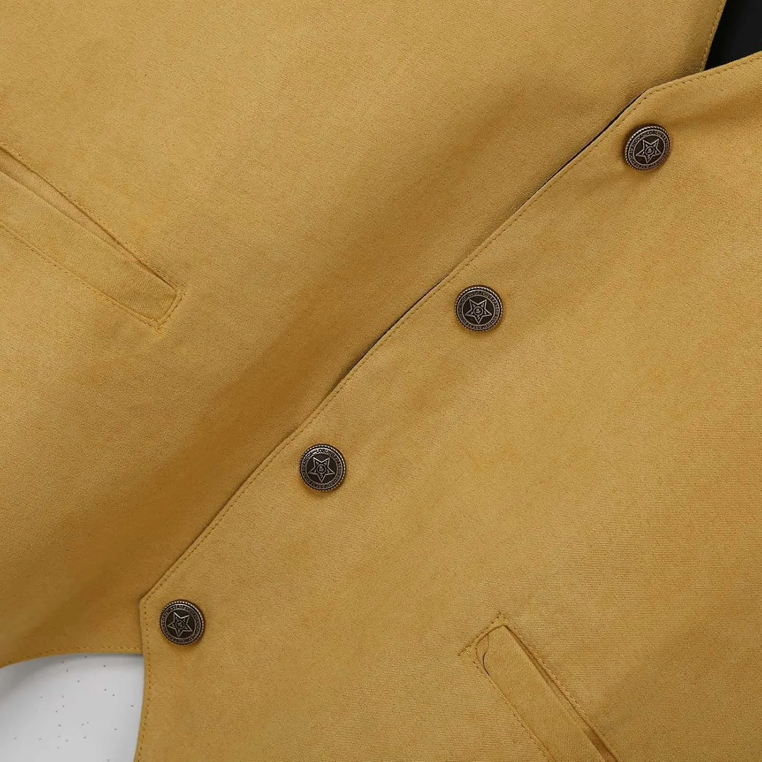 Suit Vest Leather V Neck Pocket Retro Color Vest Blouse With Button Brown Vest Linen Vest Men For Hunting Vest For