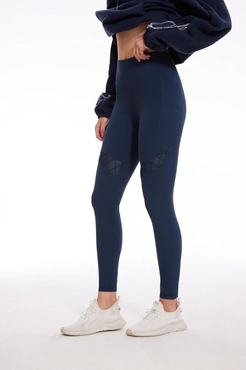 Sustainale High Waisted Yoga Capris Leggings with Pockets for Women Workout Fitness Running Pants Tight