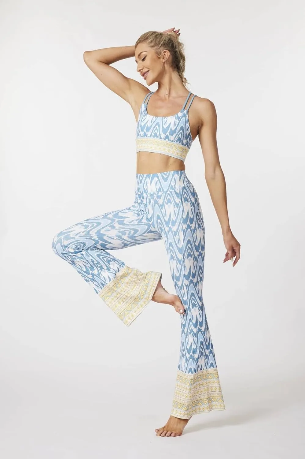 Sustainale High Waisted Yoga Capris Leggings with Pockets for Women Workout Fitness Running Pants Tight