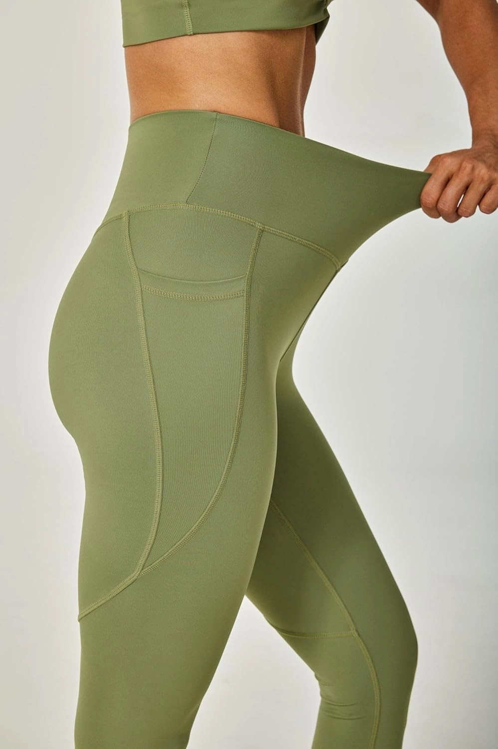 Sustainale High Waisted Yoga Capris Leggings with Pockets for Women Workout Fitness Running Pants Tight