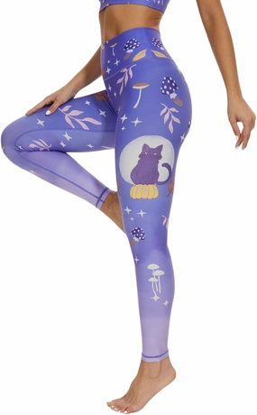 Sustainale High Waisted Yoga Capris Leggings with Pockets for Women Workout Fitness Running Pants Tight